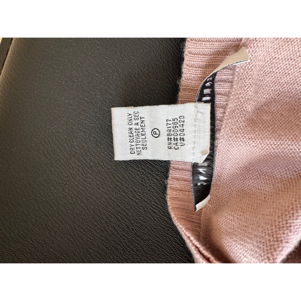Diane von Furstenberg DvF Wool Cashmere Silk Bow Neck Colorblock Sweater Pink M - Picture 10 of 12